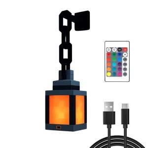 Pixelated LantPixelated Lantern Night Light – Retro Block Lamp for Desk, Bedside & Gaming Setup | USB Rechargeable Ambient Lightern Night Light