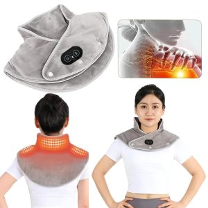 Electric Heated Neck & Shoulder Wrap – Vibration & Heat Therapy Pad | Soothing Pain Relief for Home, Office & Travel