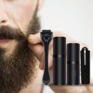 Premium Beard Growth & Care Kit for Men | Titanium Beard Roller, Stimulate Hair Follicles, Thicker Beard Solution