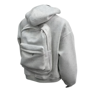 Hoodie with InHoodie with Integrated Backpack – Smart Travel Hoodie with Hidden Storage | Unisex Carry-On Clothing for Commuters & Travelerstegrated Backpack