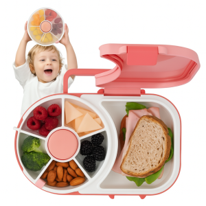 Interactive Rotating Kids Lunchbox with 5 Compartments | BPA-Free Snack Spinner for Healthy Mealtime