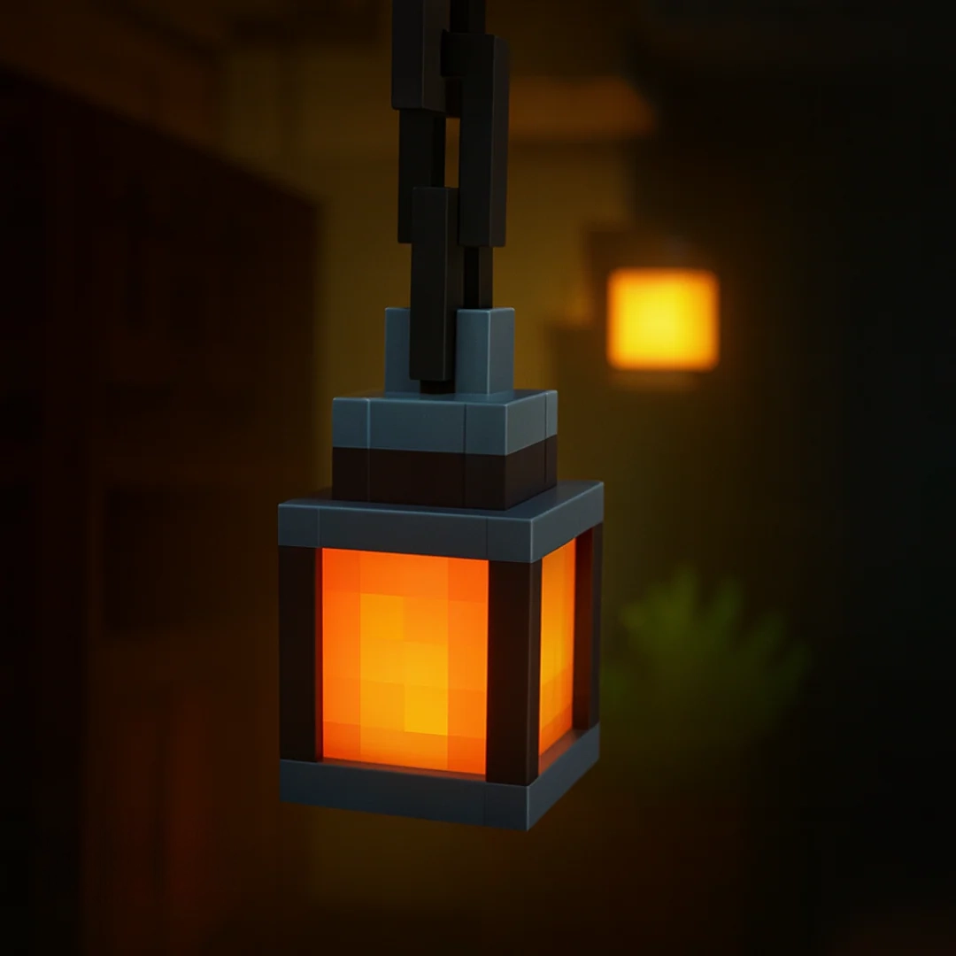 Pixelated LantPixelated Lantern Night Light – Retro Block Lamp for Desk, Bedside & Gaming Setup | USB Rechargeable Ambient Lightern Night Light - Image 3