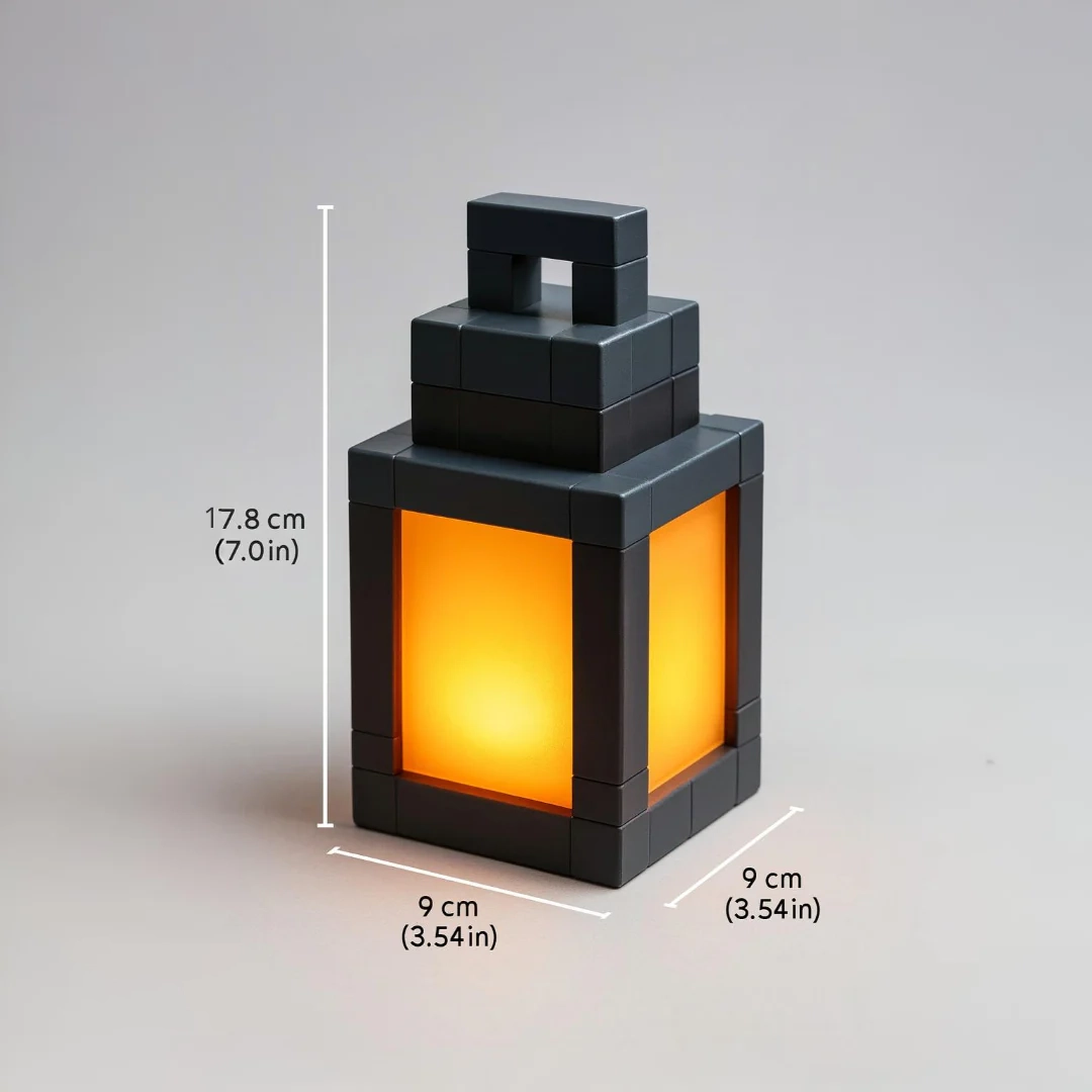 Pixelated LantPixelated Lantern Night Light – Retro Block Lamp for Desk, Bedside & Gaming Setup | USB Rechargeable Ambient Lightern Night Light - Image 4