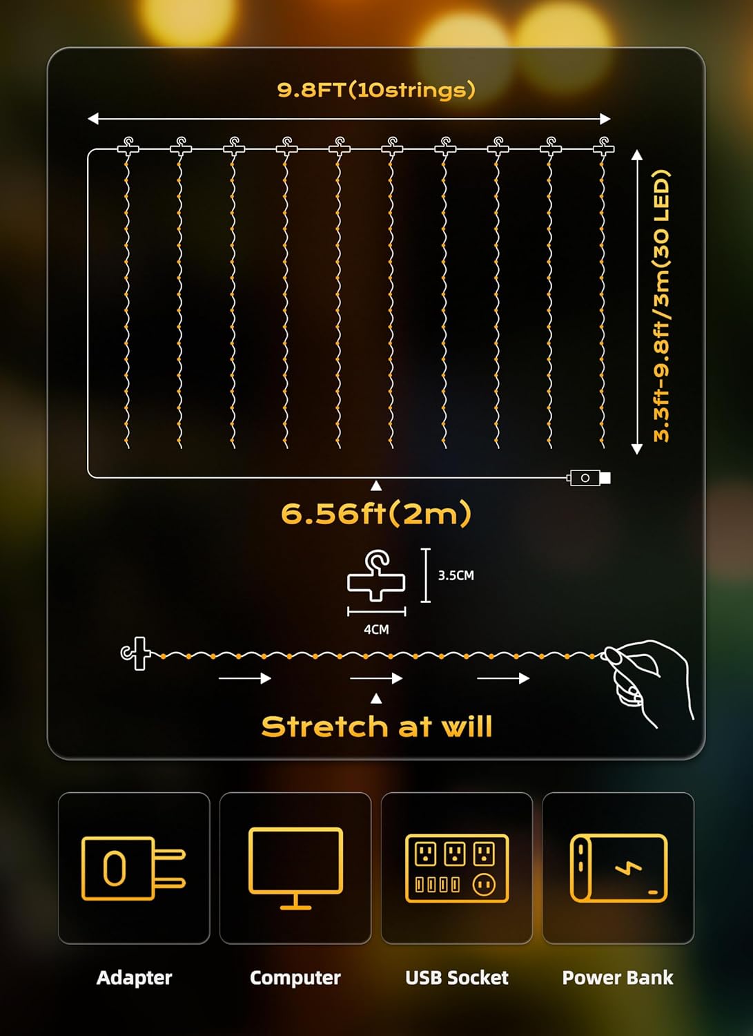 Christmas Decor LED String Curtain Light Christmas Tree Ornament Navidad Xmas 2023 New Year - Image 5